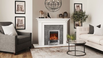 Logic HE conventional flue fire (Slide control) with coal-effect and Highlight Polished Chartwell front8